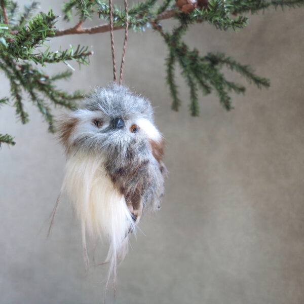 furry feathery natural owl ornament 2
