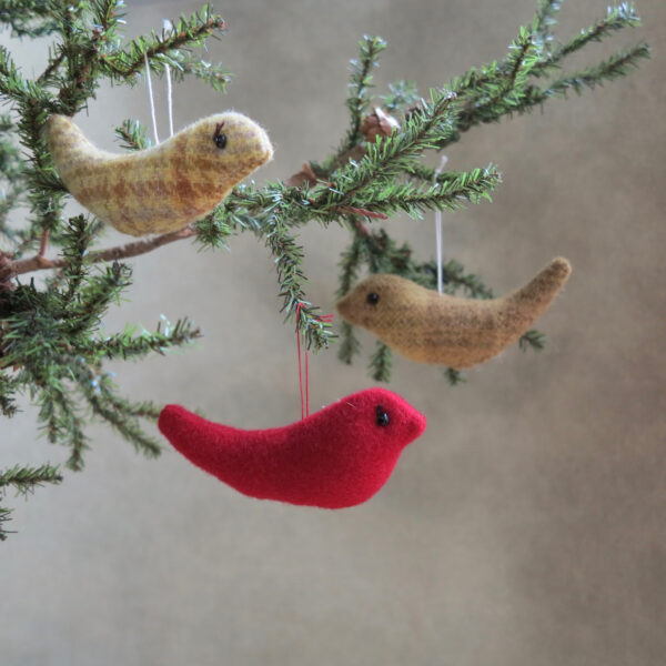 handmade by patrice wool bird ornaments 2
