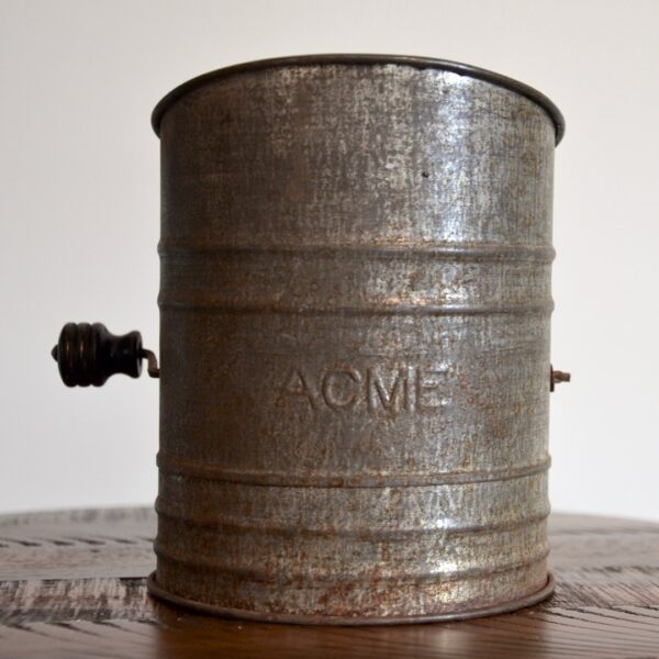 Antique Metal ACME Flour Sifter Front