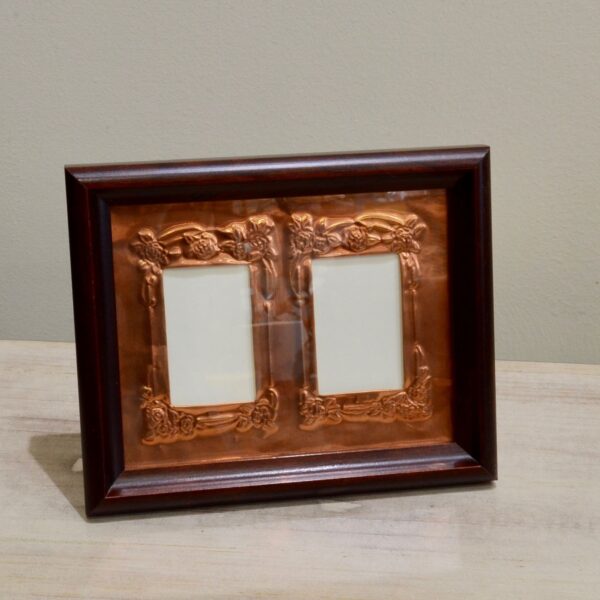 Cherry Photo Frame with Embossed Copper Matte for two photos