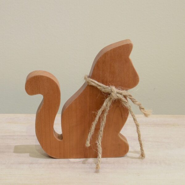 Cherry Wood Cat Front View