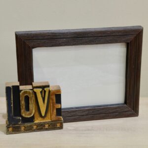 Love Wood Photo Frame Front Brown