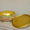 Vintage Flower Pattern Tin with Lid Off