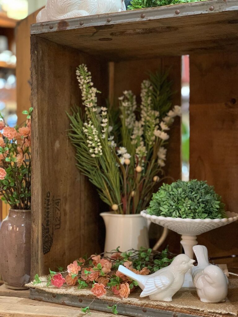 spring florals and vintage decor