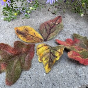 Needle Felted Wool Leaves